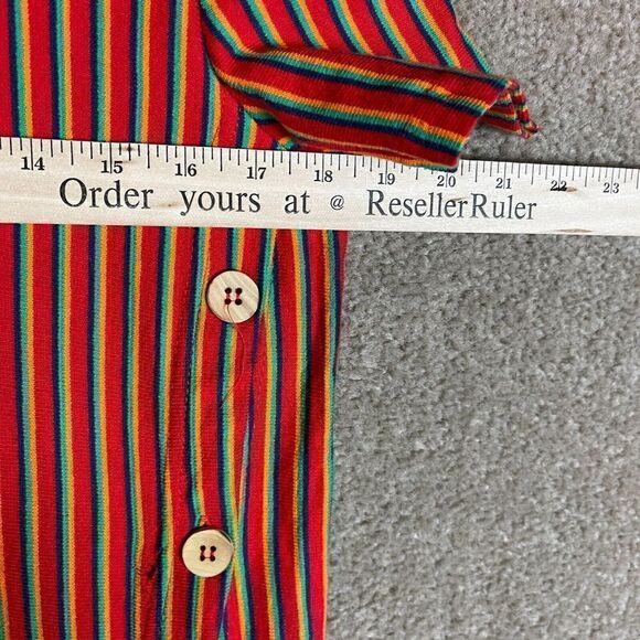 Zara Trafaluc Tee Dress Size Small Red Stripe Side Button Short Sleeve Midi Knit - Picture 6 of 10